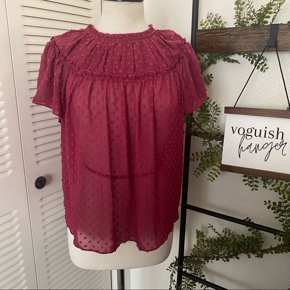J. Crew|S|Magenta Short Sleeve Blouse